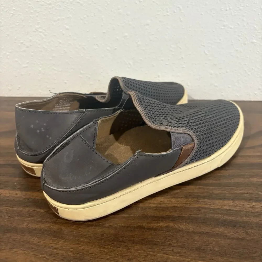 OluKai Pehuea Slip‎ On Gray Mesh Casual Sneakers Shoes Womens Size 8.5